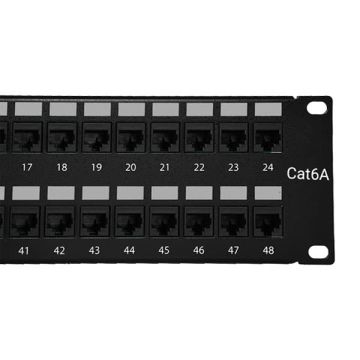 Cat6a 48 Port Patch Panel Horizontal Rack Mount