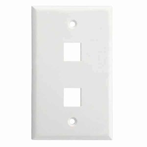 2 Port Standard Face Plate for Keystone Jacks Pack of 10
