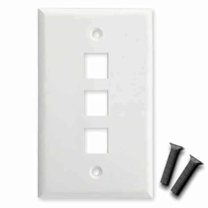 3 Port Keystone Jack Standard Face Plate Pack of 10