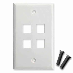 4 Port Ethernet Keystone Wall Faceplate Pack of 10
