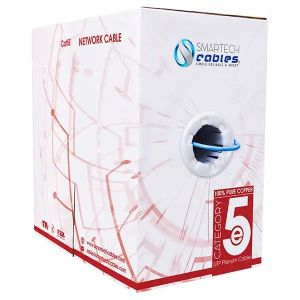 Bulk Cat5e Plenum Pure Copper Cable 1000ft 350 MHz 24 AWG UTP Pull Box