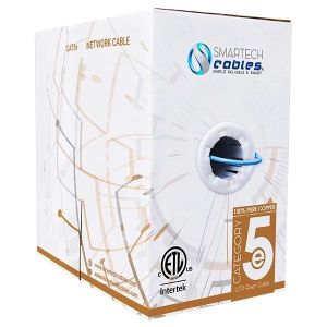 Bulk Cat5e Riser Pure Copper Cable ETL Listed 1000ft 350 MHz 24 AWG UTP