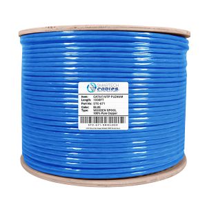 Cat6 Shielded Plenum Bare Copper Cable 550 MHz (CMP) F/UTP Wooden Spool