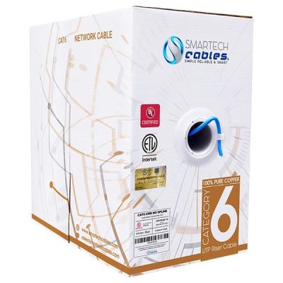 Cat6 Riser Bare Copper 550 Mhz 23 Awg ETL UL Listed And TAA-compliant Cable