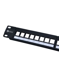 24 Port Blank Keystone Patch Panel Unshielded – 1U Rack Mount, Unloaded