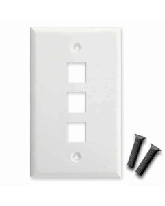 3 Port Keystone Jack Standard Face Plate Pack of 10