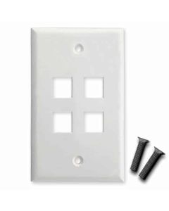 4 Port Ethernet Keystone Wall Faceplate Pack of 10