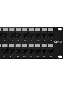 Cat6a 48 Port Patch Panel Horizontal Rack Mount