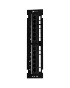 Cat6a Patch Panel 12 Port Vertical With Wall Mount Bracket