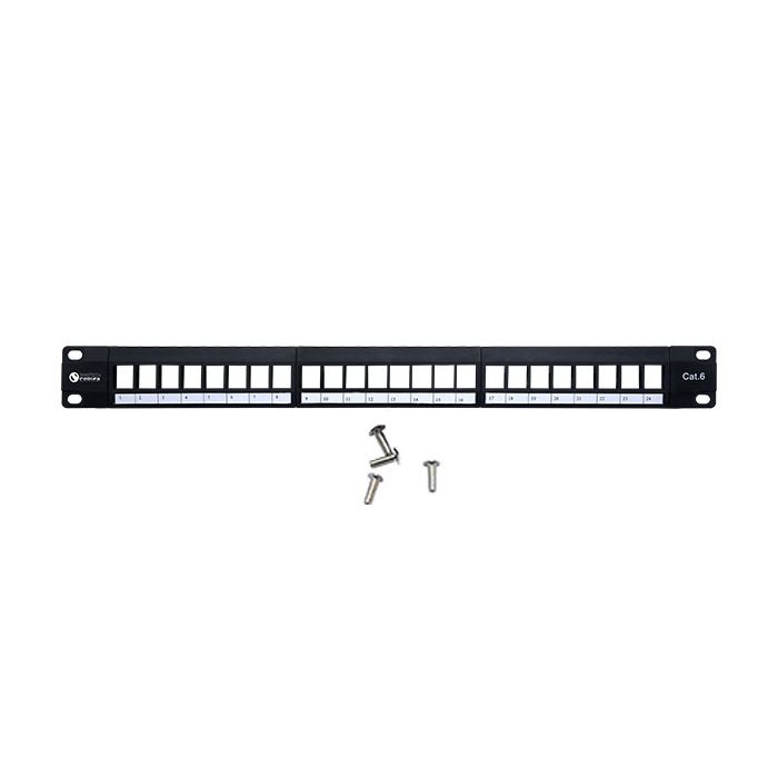 Tripp Lite 1U Patch Panel Rackmount 24-Port Shielded Blank Keystone, Multimedia, RJ45 Ethernet